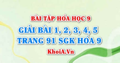 Bài tập về Axit Cacbonic Muối Cacbonat: Giải bài 1, 2, 3, 4, 5 trang 91 SGK Hóa 9 bài 29